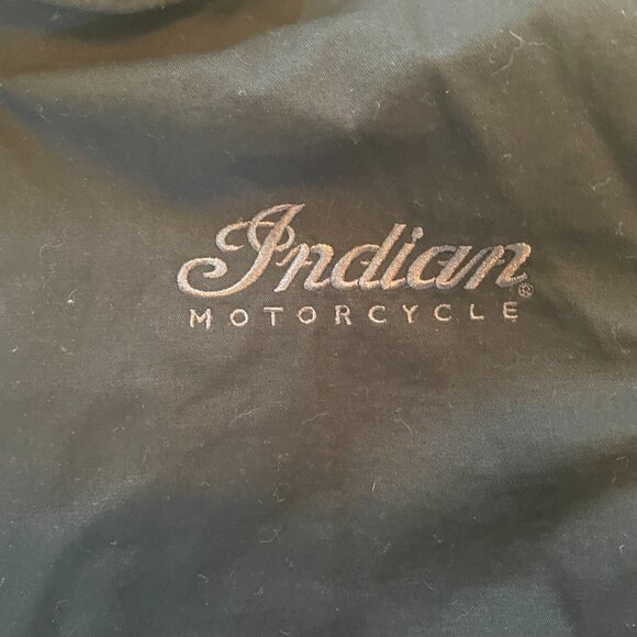 Vintage 90s Indian Motorcycle Coat Jacket Black Medium MA-1 Style - Picture 3 of 10